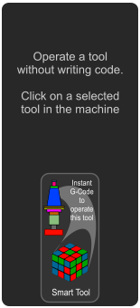 Smart Tool Instant G-Code to operate this tool Operate a tool without writing code.  Click on a selected tool in the machine